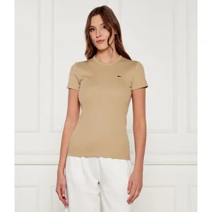 Lacoste T-shirt Slim Fit - Koszulki i topy damskie - miniaturka - grafika 1