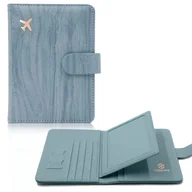Portfele - Melsbrinna Etui na paszport, przegródki na paszport, urocze etui na paszport dla kobiet/mężczyzn, wodoodporny portfel podróżny z blokadą RFID, Niebieski 1, Podróżowanie - miniaturka - grafika 1