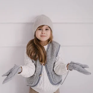Zaffiro - Rękawiczki dziecięce Wełna premium 5 miesięcy -2 latka Grey-U - Akcesoria do fotelików - miniaturka - grafika 1