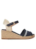 Espadryle damskie - Tommy Hilfiger Espadryle Fringe Canvas Medium Wedge FW0FW08879 Granatowy - miniaturka - grafika 1