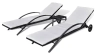 Leżaki ogrodowe - Elior Komplet czarnych leżaków ogrodowych R0-M84 - miniaturka - grafika 1