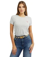 Koszulki i topy damskie - Guess Koszulka Damska T-Shirt Ss Cn Mini Triangle Szara W2Yi44J1311 Lmgy S - miniaturka - grafika 1