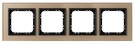 Klawisze i ramki - Ospel Ramka  poczwórna SONATA szronione szkło 4mm - szampański/czarny - miniaturka - grafika 1