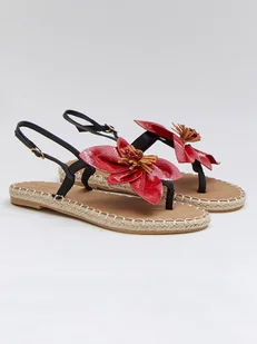 Bellucci Sandały w kolorze czarno-czerwonym - Sandały damskie - miniaturka - grafika 1