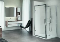 Ścianki i drzwi prysznicowe - Novellini Kuadra F Ścianka prysznicowa 74-77x200 cm szkło przezroczyste, profile chrom KUADF75-1K - miniaturka - grafika 1