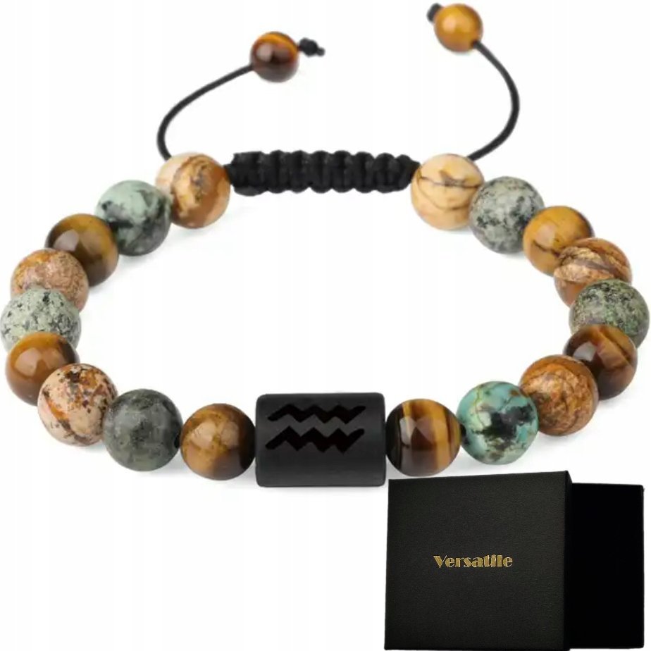 Bransoletka uniseks, znak zodiaku WODNIK, regulowana 17-24cm, Versatile