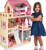 Domki dla lalek - Podświetlany duży domek do zabawy lalkami dla dzieci do przedszkola - miniaturka - grafika 1