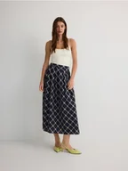 Spódnice - Reserved - Bawełniana spódnica w kratę - granatowy - miniaturka - grafika 1