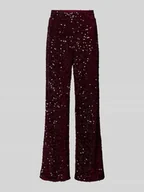 Spodnie damskie - Spodnie szerokie z cekinowym obszyciem model ‘KAM’ - miniaturka - grafika 1