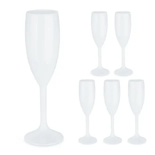 relaxdays kieliszki do szampana plastikowe zestaw 6 sztuk - Kieliszki - miniaturka - grafika 1