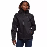 Kurtki i kamizelki sportowe damskie - BLACK DIAMOND W Treeline Rain Shell black L - miniaturka - grafika 1