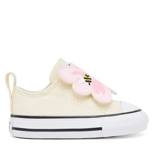 Trampki Converse Chuck Taylor All Star One Strap Embroidered Floral Easy On A13452C Écru - Buty dla dziewczynek - miniaturka - grafika 1
