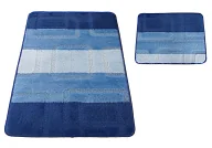 Dywaniki łazienkowe - Niebieskie wzorzyste dywaniki łazienkowe C8-C12 - miniaturka - grafika 1