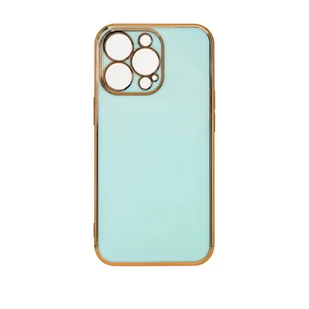 Lighting Color Case etui do iPhone 12 Pro Max żelowy pokrowiec ze złotą ramką miętowy - Etui i futerały do telefonów - miniaturka - grafika 1