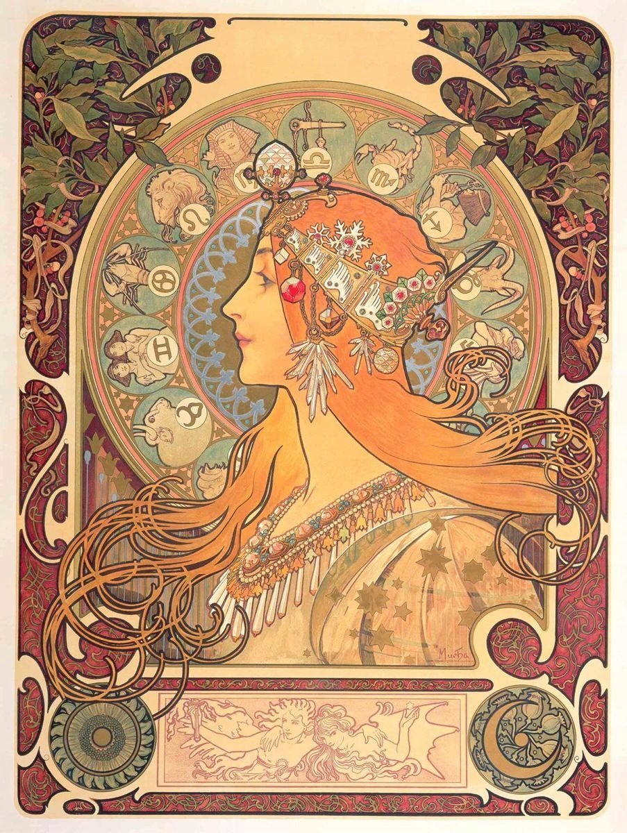 PUZZLE Alfons Mucha ART Retro Vintage A3 252 el z Nadrukiem + IMIĘ Pudełko