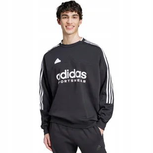 Bluza męska adidas House of Tiro Fleece czarno-biała IW0172 M - Bluzy męskie - miniaturka - grafika 1