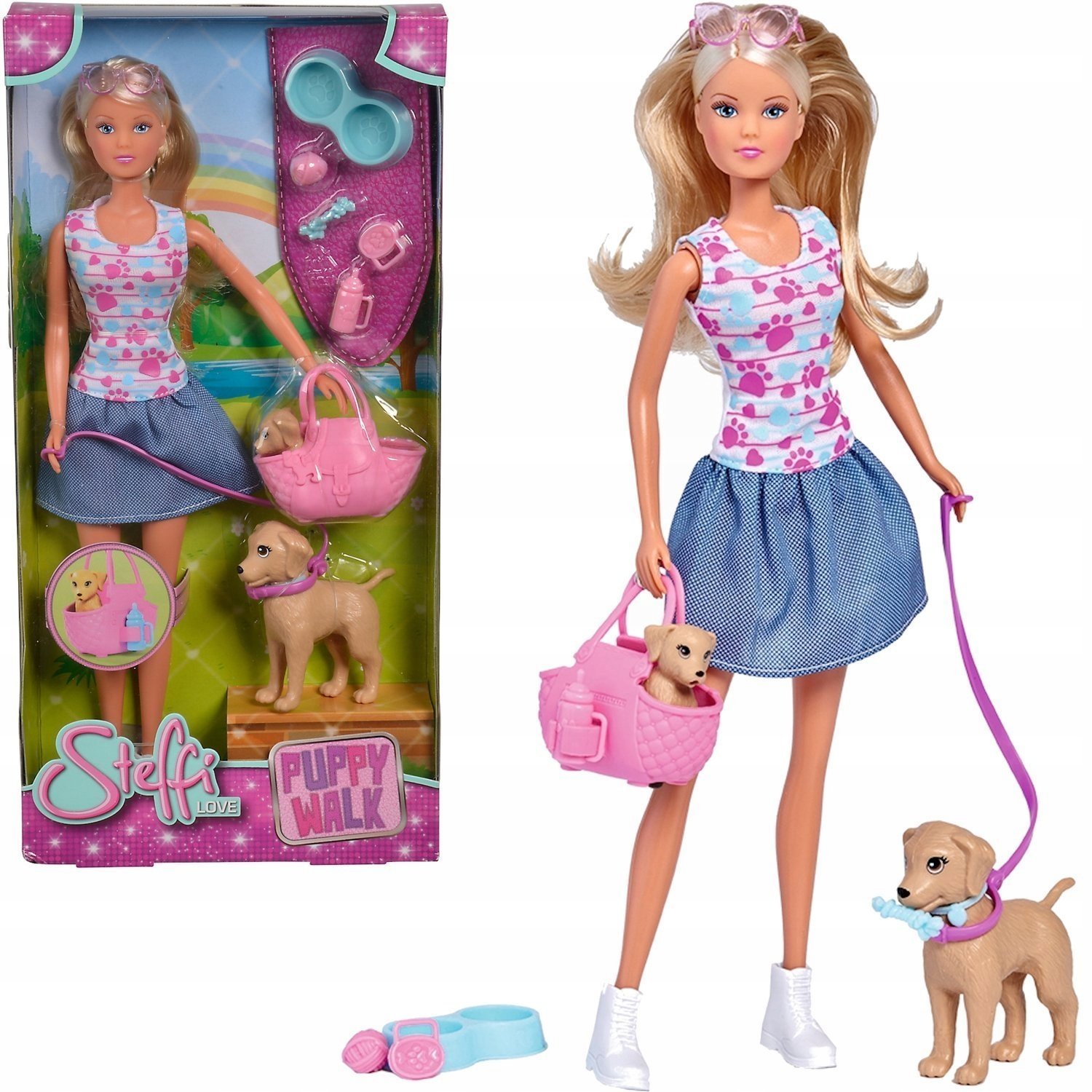 Zabawki Dla Dzieci 4 Lata Lalki Laleczka Lala Steffi na spacerze z psami
