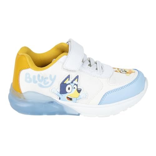 CERDÁ LIFE'S LITTLE MOMENTS Buty dziecięce Bluey ze światłem LED, białe i niebieskie 24 EU, Biały I Niebieski, 24 EU