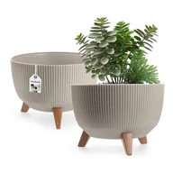 Donice - Misa na kwiaty z nóżkami Milis 29 cm, taupe - miniaturka - grafika 1