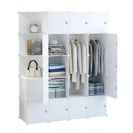 Szafy - SZAFA MODUŁOWA GARDEROBA WIESZAK SZAFKI XXL BIAŁA SZAFA SKŁADANA POJEMNA - miniaturka - grafika 1