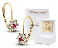 Biżuteria dla dzieci - ZŁOTE ŚLICZNE KOLCZYKI KWIATKI FIORI DI RUBINO 585 - miniaturka - grafika 1