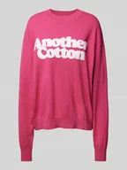 Swetry damskie - Sweter z dzianiny o kroju oversized z detalem z logo - miniaturka - grafika 1