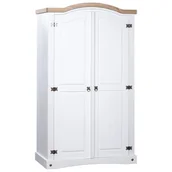 Szafy - vidaXL Szafa sosnowa w meksykańskim stylu Corona, 2-drzwiowa, biała - miniaturka - grafika 1