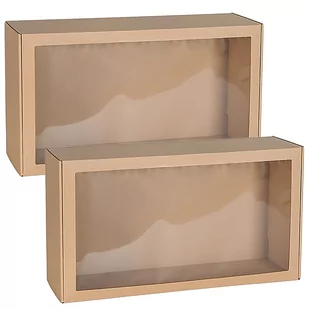 Prostokątne pudełko fasonowe z okienkiem, pudełko prezentowe 55x30x15 cm x2 - Zestawy upominkowe - miniaturka - grafika 1