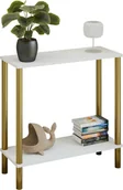 Konsole i sekretarzyki - Biała minimalistyczna konsola na złotym stelażu R8-S50 - miniaturka - grafika 1