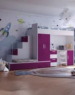 Krzesełka i taborety dla dzieci - Meblościanka Raj 5 połysk - pokój dziecięcy, młodzieżowy z materacem i stelażem fiolet - miniaturka - grafika 1
