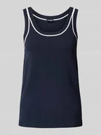 Koszulki i topy damskie - Top z dzianiny z prążkowanymi wykończeniami model ‘Kadi’ - miniaturka - grafika 1