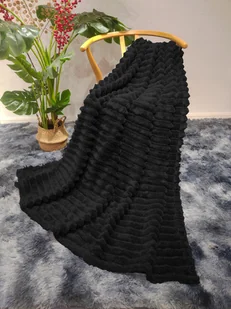 Cotton World Koc Pluszowy 160x200 Czarny - Koce - miniaturka - grafika 1