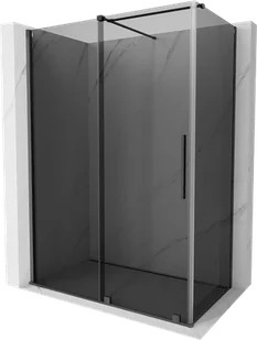 Mexen Velar kabina prysznicowa rozsuwana 160x80 cm, grafit, gun gray szczotkowany - 871-160-080-41-66 - Kabiny prysznicowe - miniaturka - grafika 1