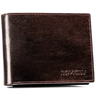 Portfele - Duży portfel męski skórzany na karty z ochroną RFID elegancki portfel Rovicky, brązowy - miniaturka - grafika 1