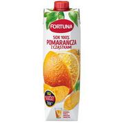 Soki i napoje niegazowane - Fortuna Pomarańcza z cząstkami Sok 100% 1 l - miniaturka - grafika 1