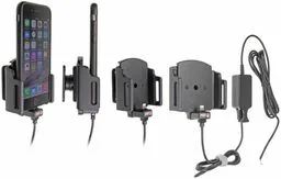 Uchwyt regulowany do Apple iPhone 11 w futerale lub obudowie o wymiarach: 62-77 mm (szer.), 2-10 mm (grubość) z wbudowaną ładowarką samochodową do instalacji na stałe - Uchwyty samochodowe do telefonów - miniaturka - grafika 1