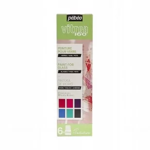 Pebeo Farby do Szkła Błyszczące Initiation 6x20 ml Vitrea 756462 - Pozostałe akcesoria dla plastyków - miniaturka - grafika 1