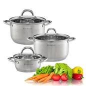 Zestawy garnków i patelni - AMBITION ZESTAW GARNKÓW z POKRYWKAMI 68735 SOLAR 6-częściowy - miniaturka - grafika 1