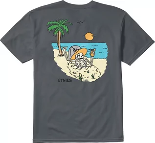 Koszulki męskie - t-shirt męski ETNIES TROPIC SUMMER TEE Cement - grafika 1
