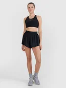 Spodenki damskie - 4F Spodenki treningowe szybkoschnące damskie - czarne M - miniaturka - grafika 1