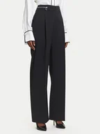 Spodnie damskie - KARL LAGERFELD Spodnie materiałowe A3W10099 Czarny Straight Fit - miniaturka - grafika 1