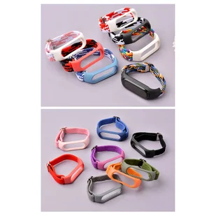 Strap Fabric opaska do Xiaomi Mi Band 6 / 5 / 4 / 3 pleciony materiałowy pasek bransoletka pomarańczowy - Akcesoria do smartwatchy - miniaturka - grafika 9
