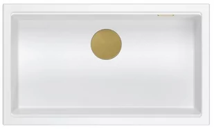 QUADRON Zlewozmywak (76x45) DASH 110 biały, elementy złote HQD7644U1_PVDG1_I - Zlewozmywaki - miniaturka - grafika 1