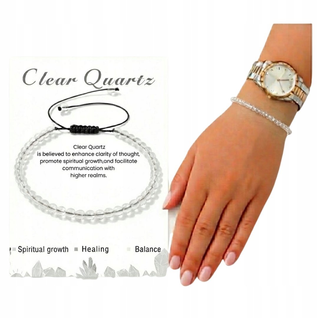 Kwarc Górski Bransoletka z Kamieni Naturalnych Drobne Koraliki