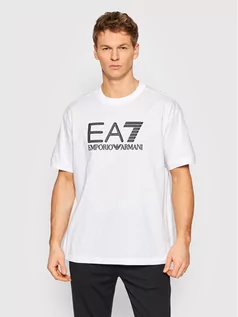 Koszulki męskie - Emporio Armani EA7 T-Shirt 3LPT37 PJFBZ 1100 Biały Regular Fit - grafika 1