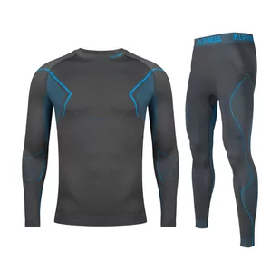 Bielizna termoaktywna trekkingowa męska Alpinus Active Base Layer Set szara - Bielizna sportowa damska - miniaturka - grafika 1