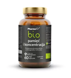 Pharmovit Pamięć i koncentracja bio 60 kaps Vcaps Plus 5450-5028F - Układ nerwowy - miniaturka - grafika 1