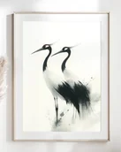 Obrazy i zdjęcia - Plakat Żurawie we mgle - miniaturka - grafika 1