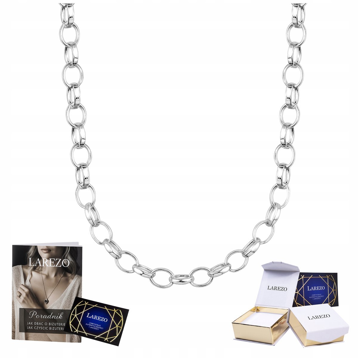 Łańcuszek Srebrny Damski Gruby Rolo Ankier Klasyczny Długi 45 cm SREBRO 925