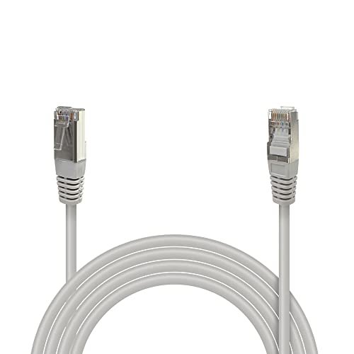 Waytex 32080 Kabel sieciowy Ethernet RJ45 Cat 5e FTP 100MHz ekranowany - kompatybilny z PC, routerem, modem, przełącznikiem konsoli do gier, telewizor, wzmacniacz sieciowy - 3m, szary